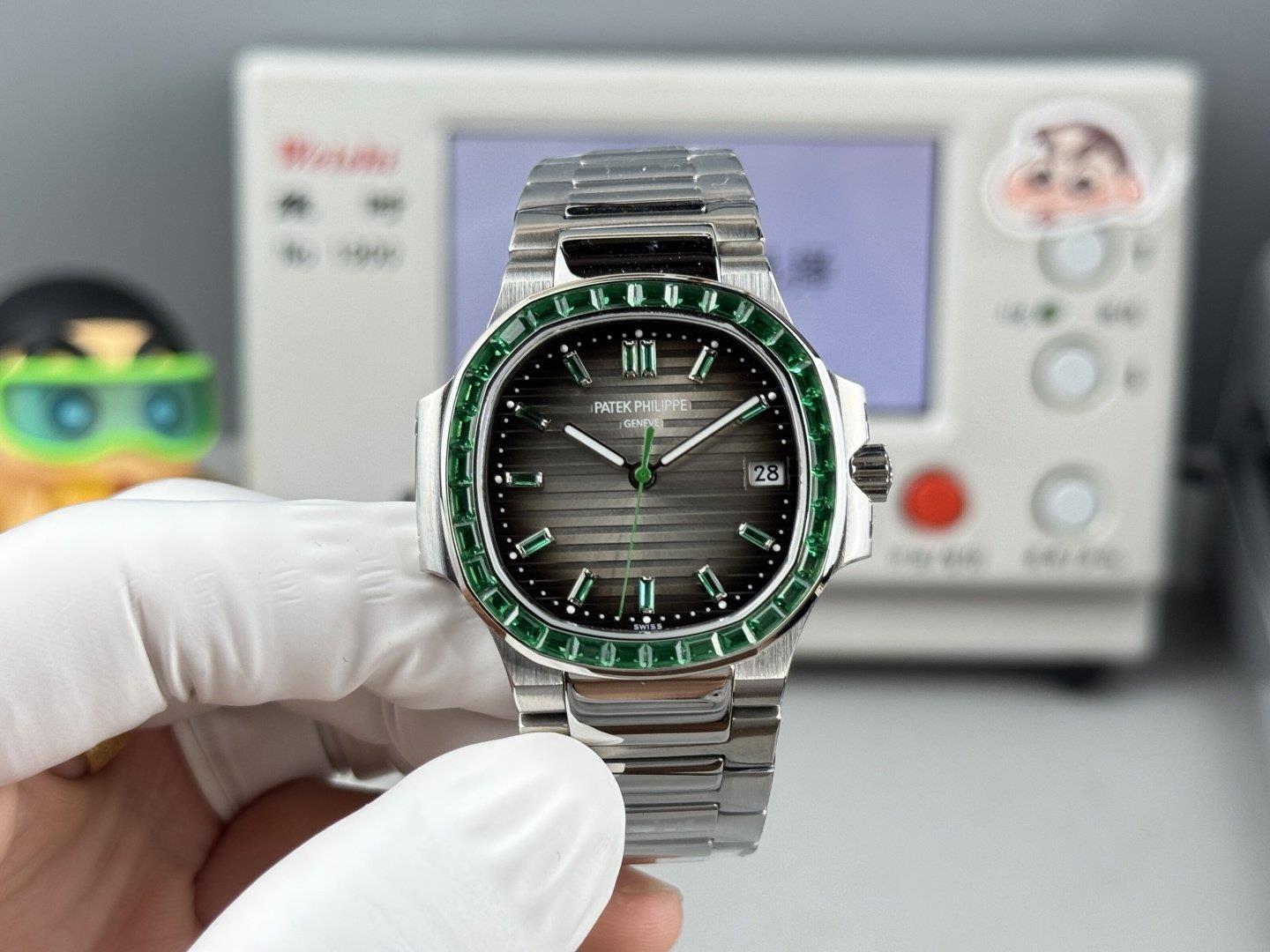 2025年最高級レプリカ時計 百達翡麗 鸚鵡螺5711彩鑽女款 代引き購入可能 1127145965