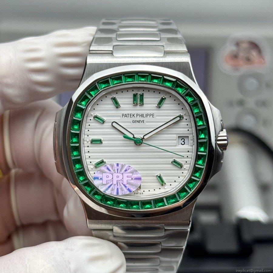 PPF パテックフィリップ 5711 ナウティラス 最高級レプリカ時計 40mm 自動巻き ダイヤモンドセット 1113714038